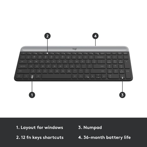Logitech MK470 Slim Wireless Keyboard and Mouse Combo - Picture 5 of 9